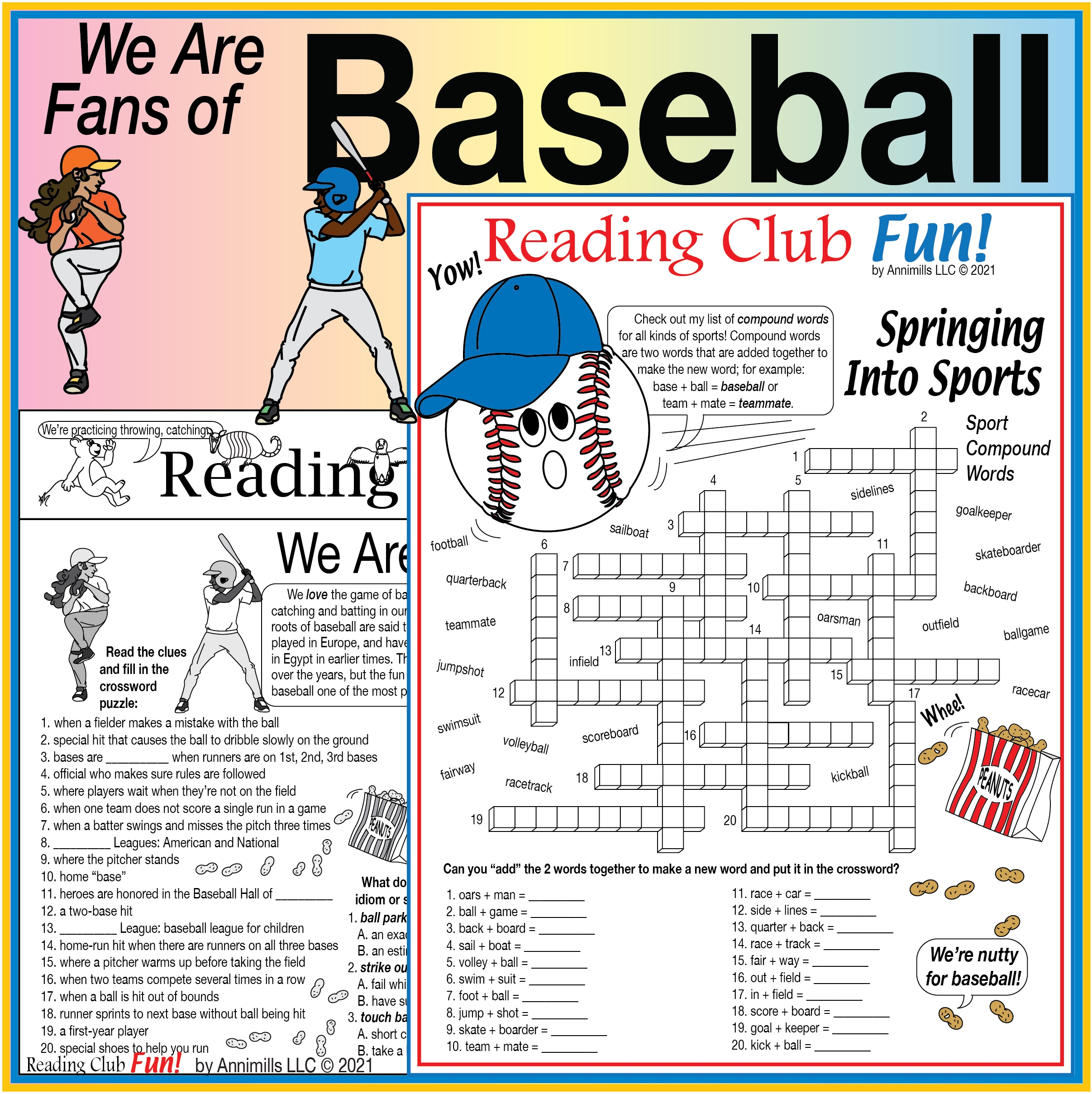 Baseball And Spring Sports Printable Puzzles Set Made By Teachers