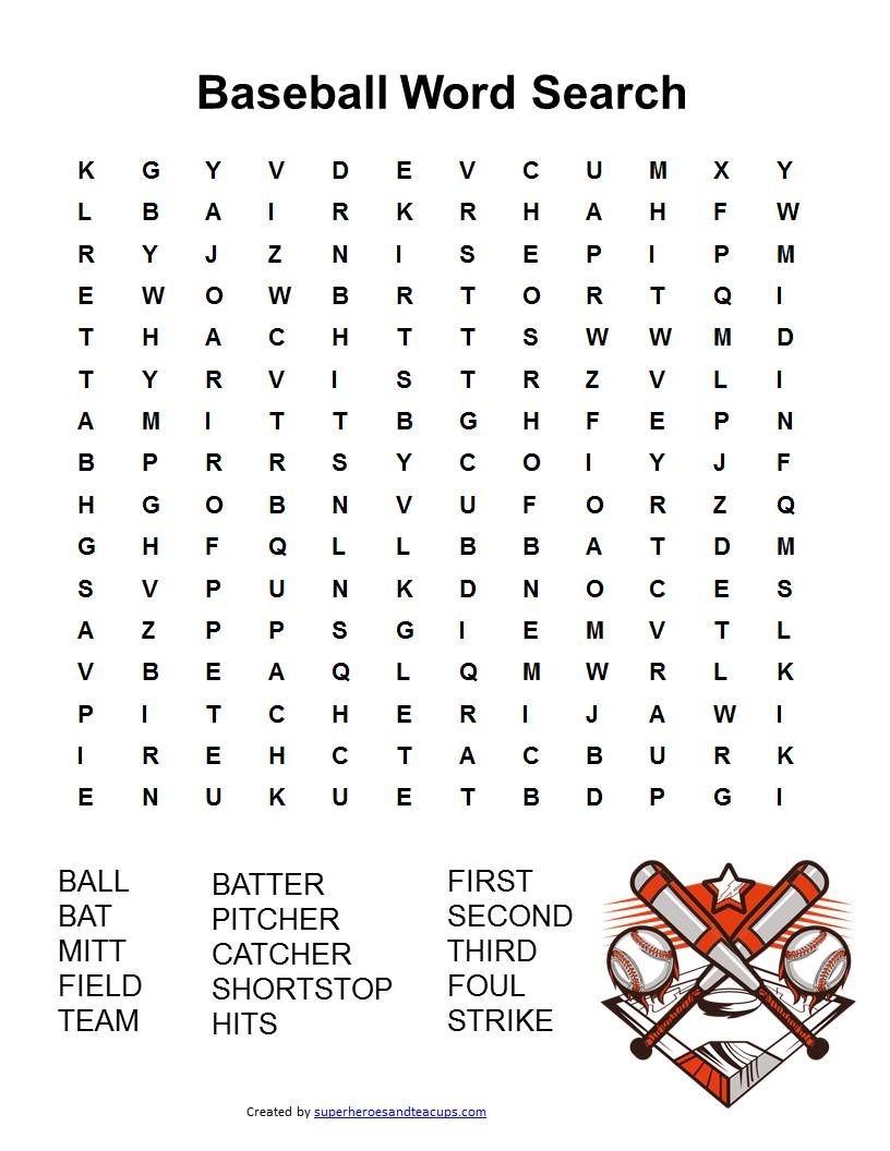 Printable Baseball Crossword Puzzle