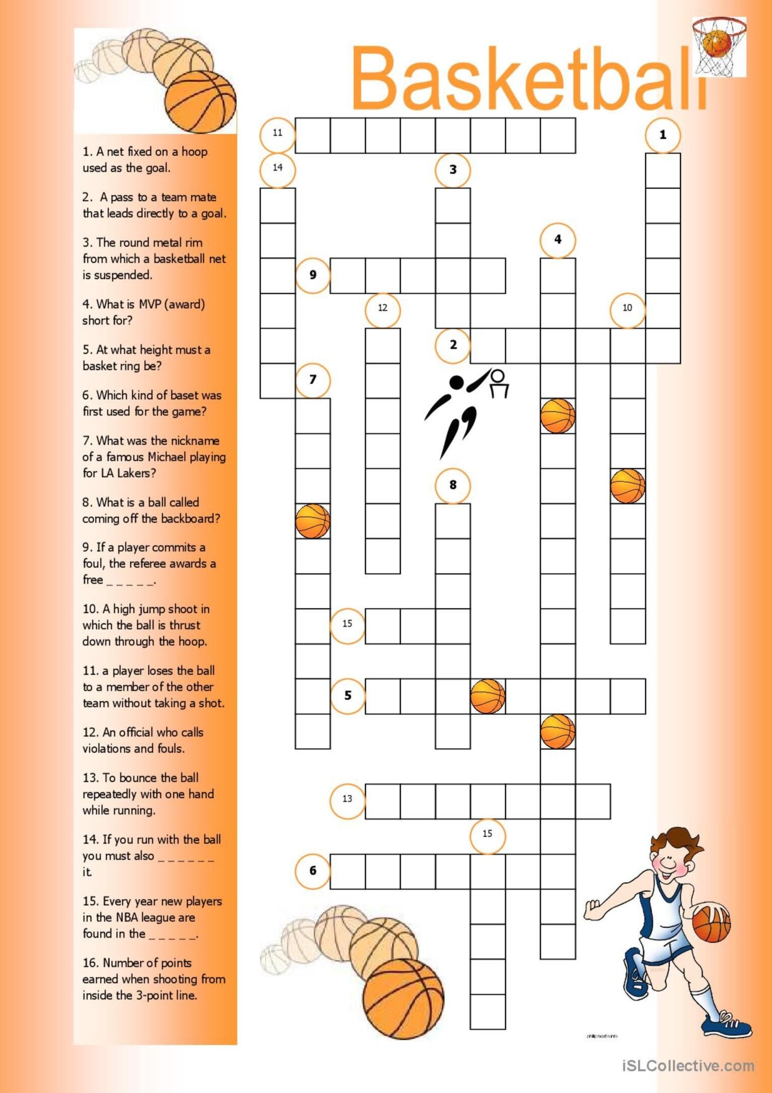 Basketball Crossword