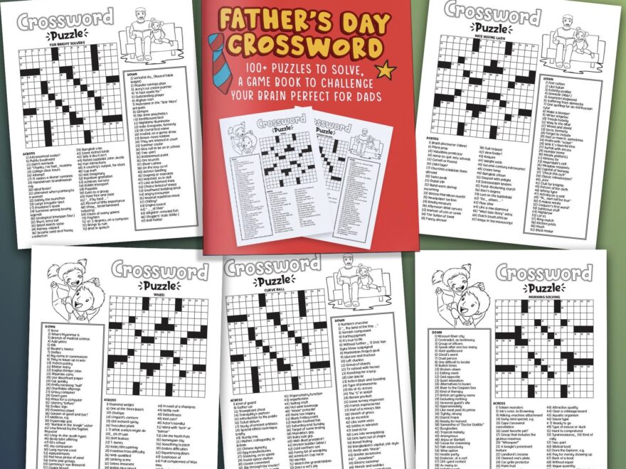 BEST VALUE Fathers Day Crossword Instant Download 100 Puzzles To Worksheets Library