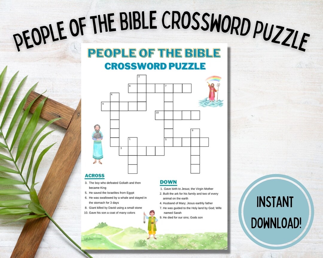 Bible Character Crossword Puzzle People Of The Bible Word Game Children Bible Games Kids Faith Word Game Church Bible Games Etsy