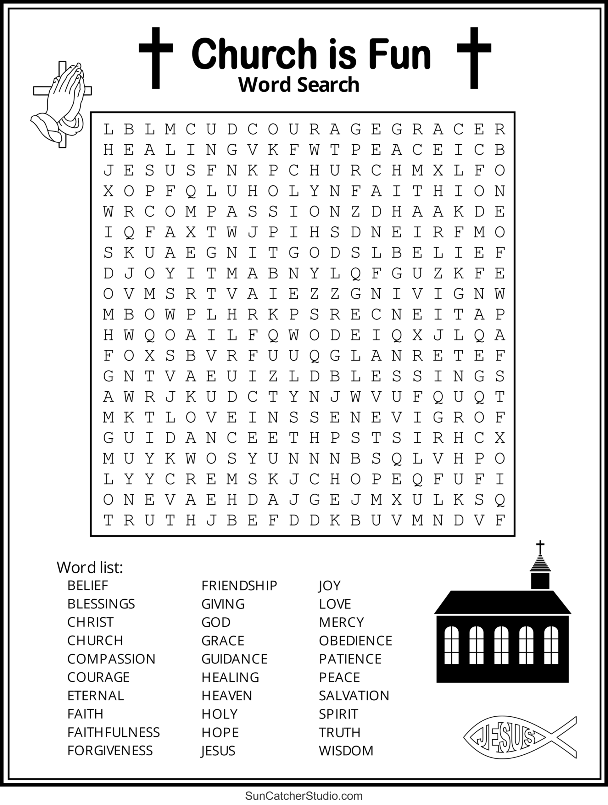 Bible Crossword Puzzles Printable For Children