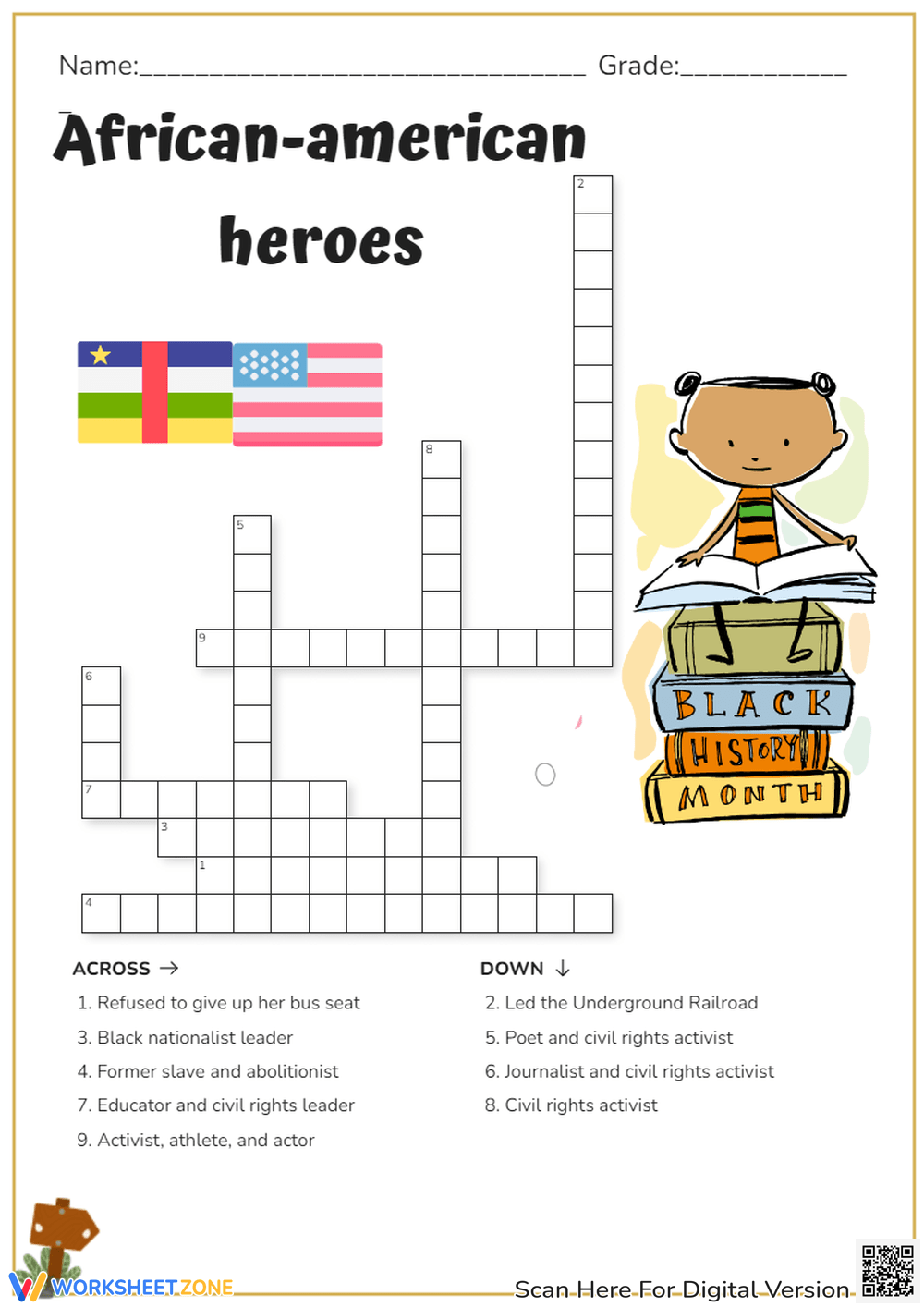 Black History Crossword Puzzle Worksheets 2025 Black History Crossword Puzzle Worksheets 2025