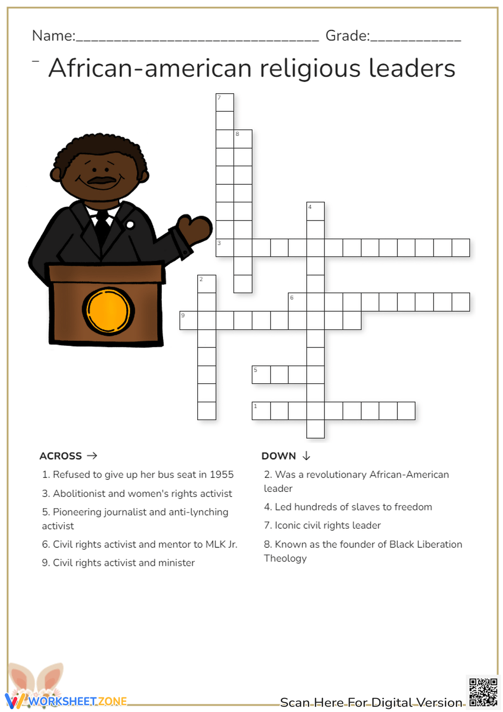 Black History Crossword Puzzle Worksheets 2025 Black History Crossword Puzzle Worksheets 2025