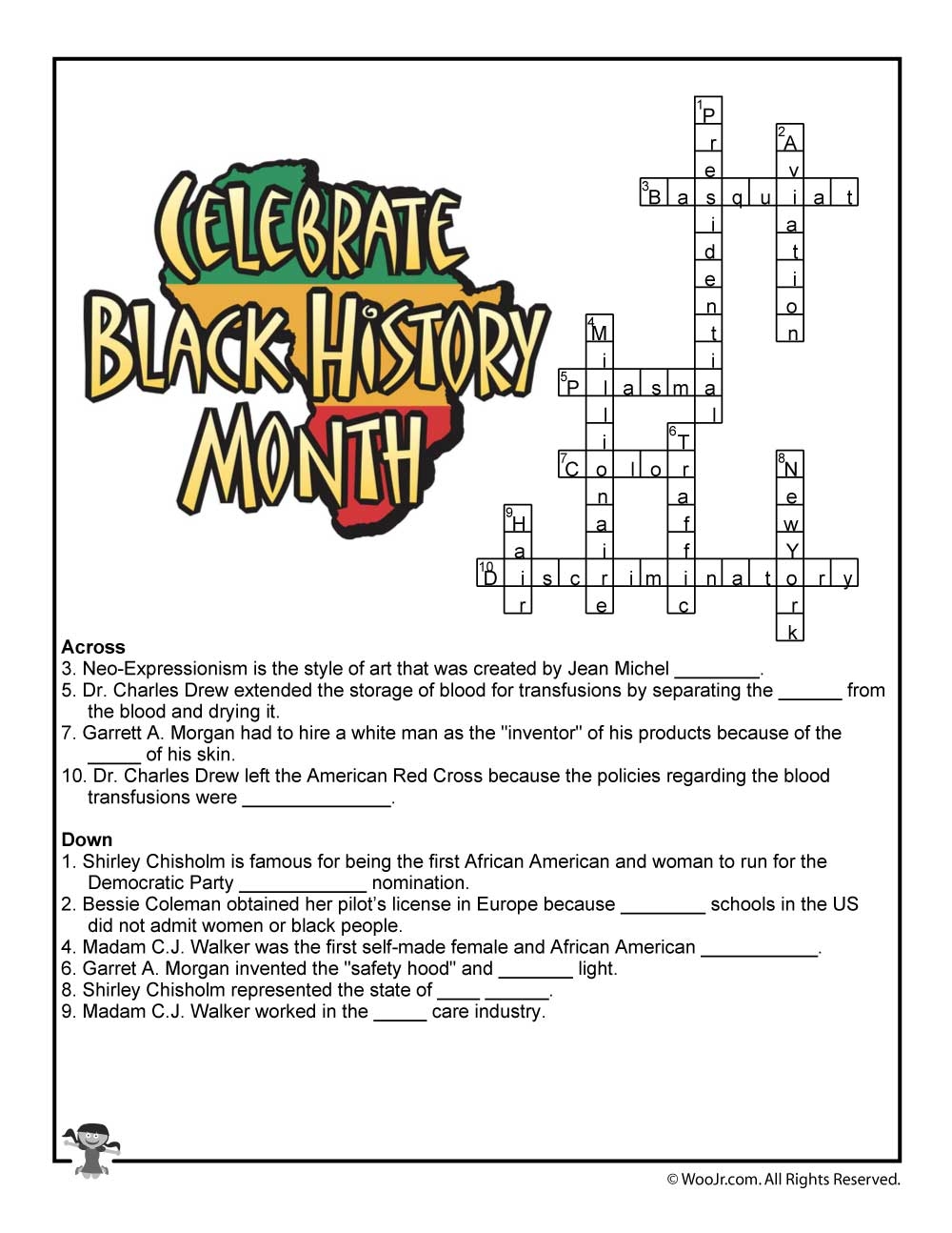 Black History Crossword Puzzles Printable Worksheets Library Black History Crossword Puzzles Printable Worksheets Library