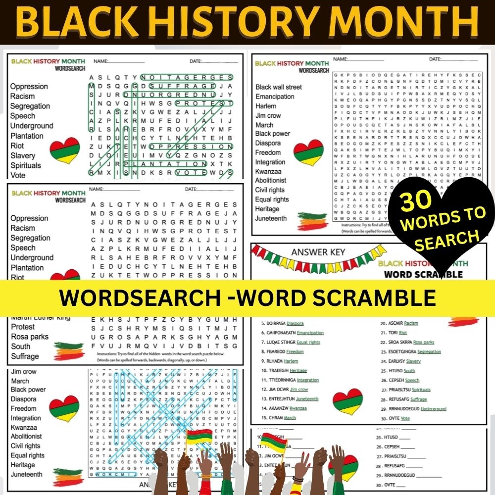 Black History Crossword Puzzles Printable