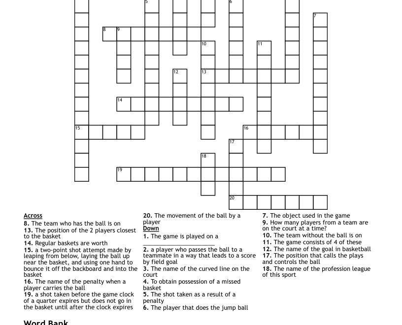 Board Games Crossword WordMint