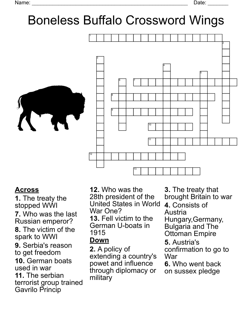 Boneless Buffalo Crossword Wings WordMint Boneless Buffalo Crossword Wings WordMint