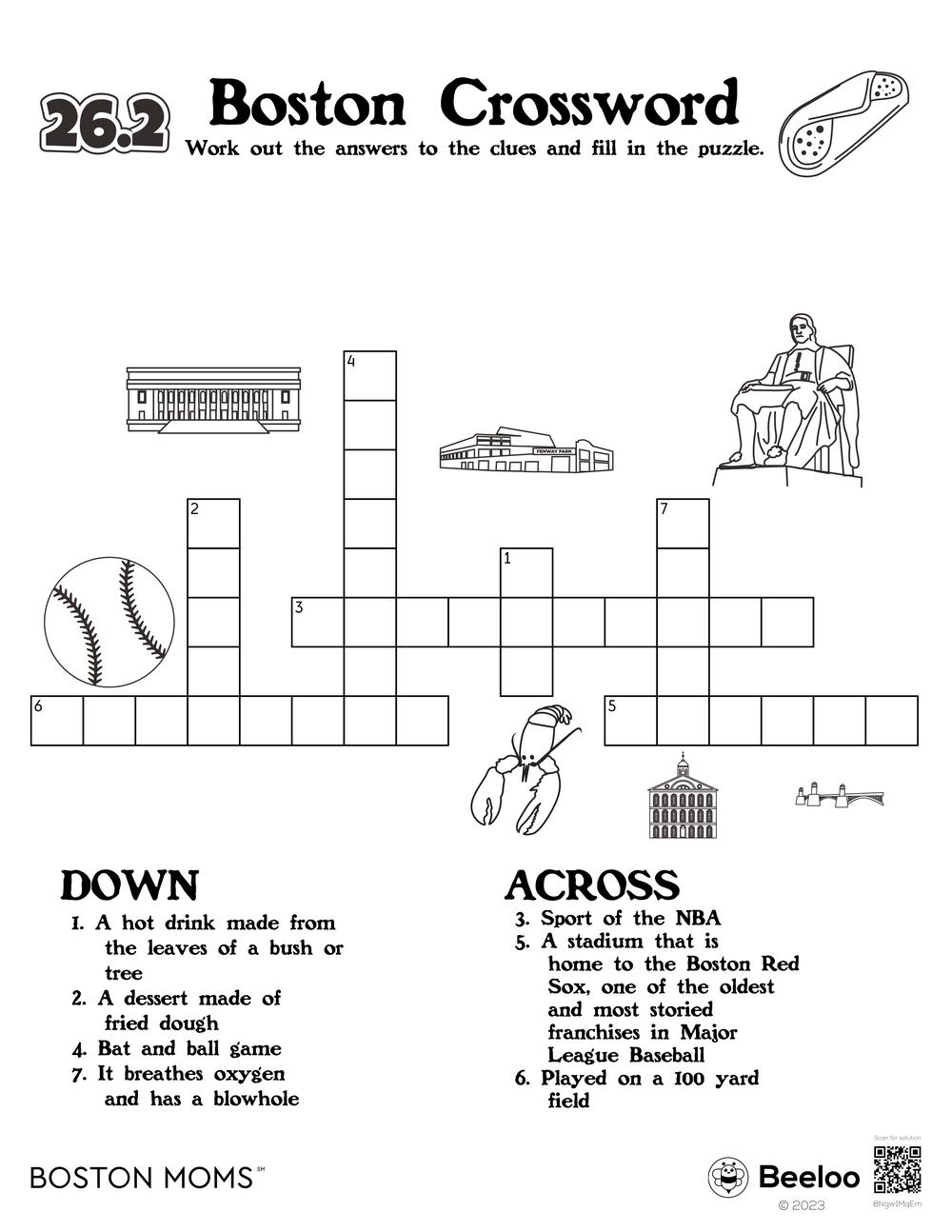 Boston Crossword Beeloo Printable Crafts And Activities For Kids