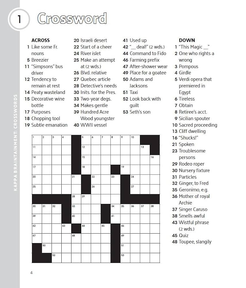 Braintainment Crosswords Spiral Puzzle Book Kappa Books Publishers 9781559910644 Amazon Books