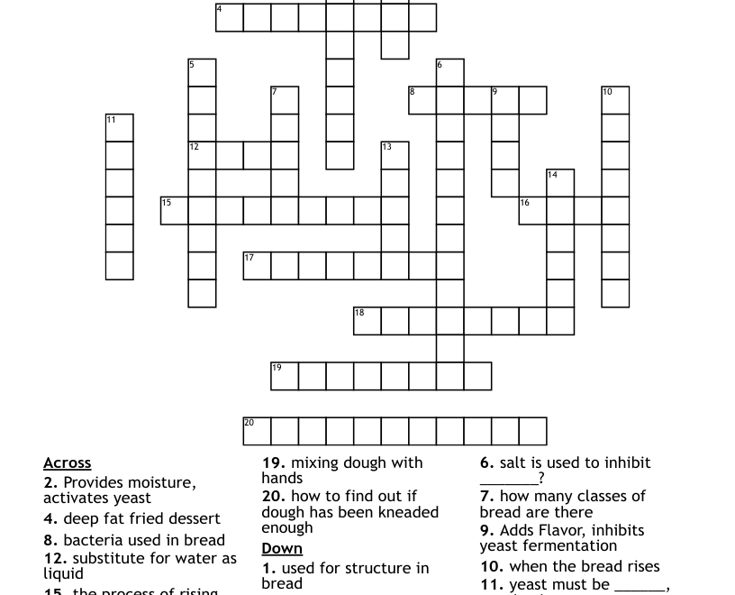 Bread Crossword WordMint