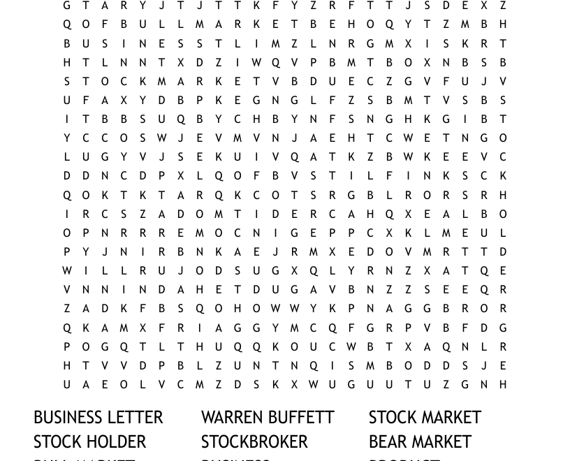 Business English Word Search WordMint