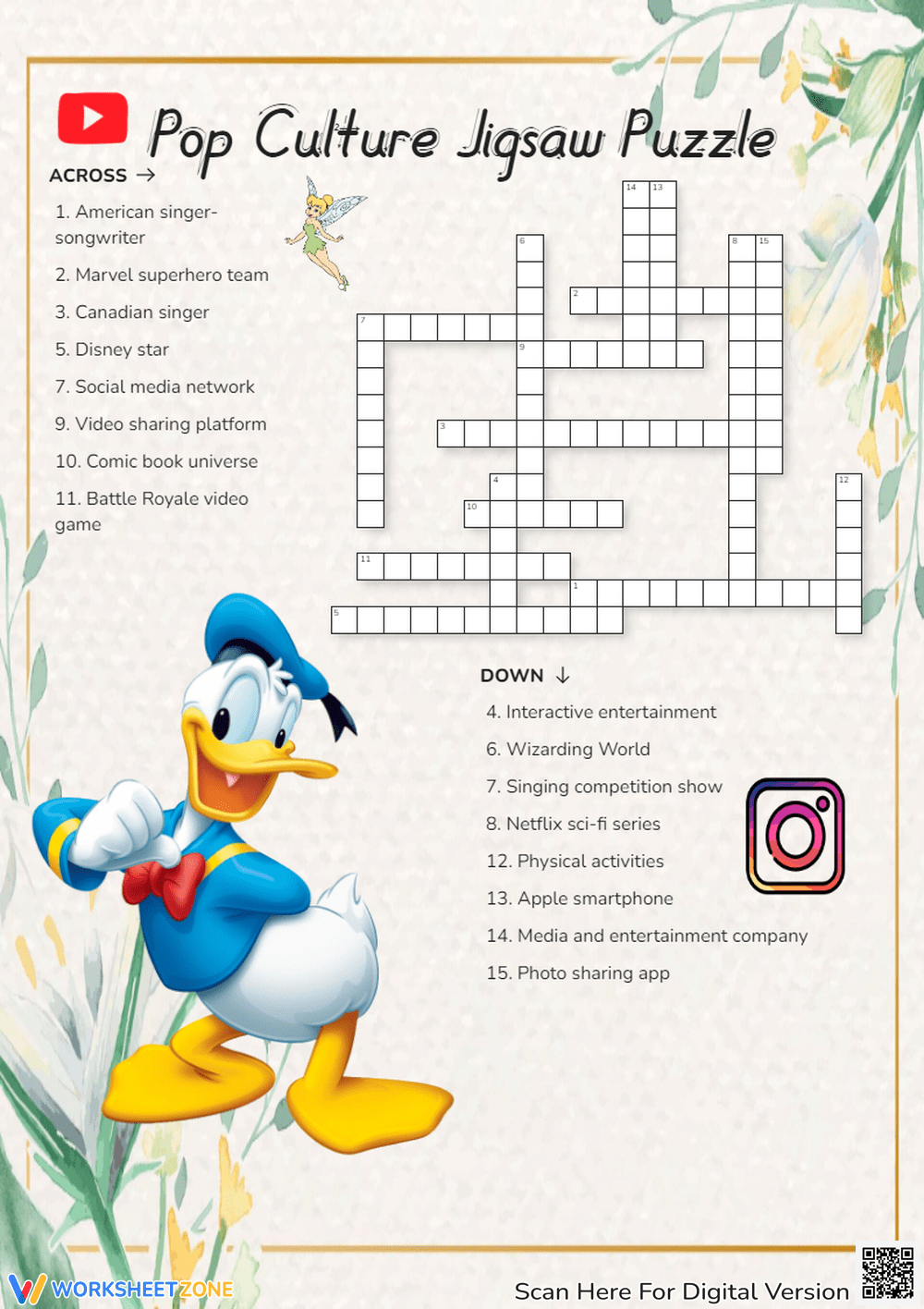 Canadian Pop Culture Crossword Puzzle T8N Worksheets Library