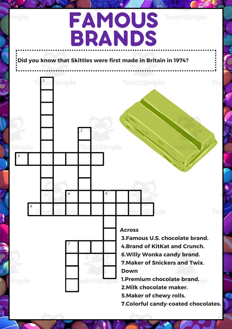 Candy Crosswords PDF By Teach Simple Candy Crosswords PDF By Teach Simple