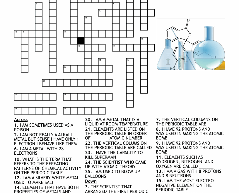 Chemistry Crossword Puzzle WordMint