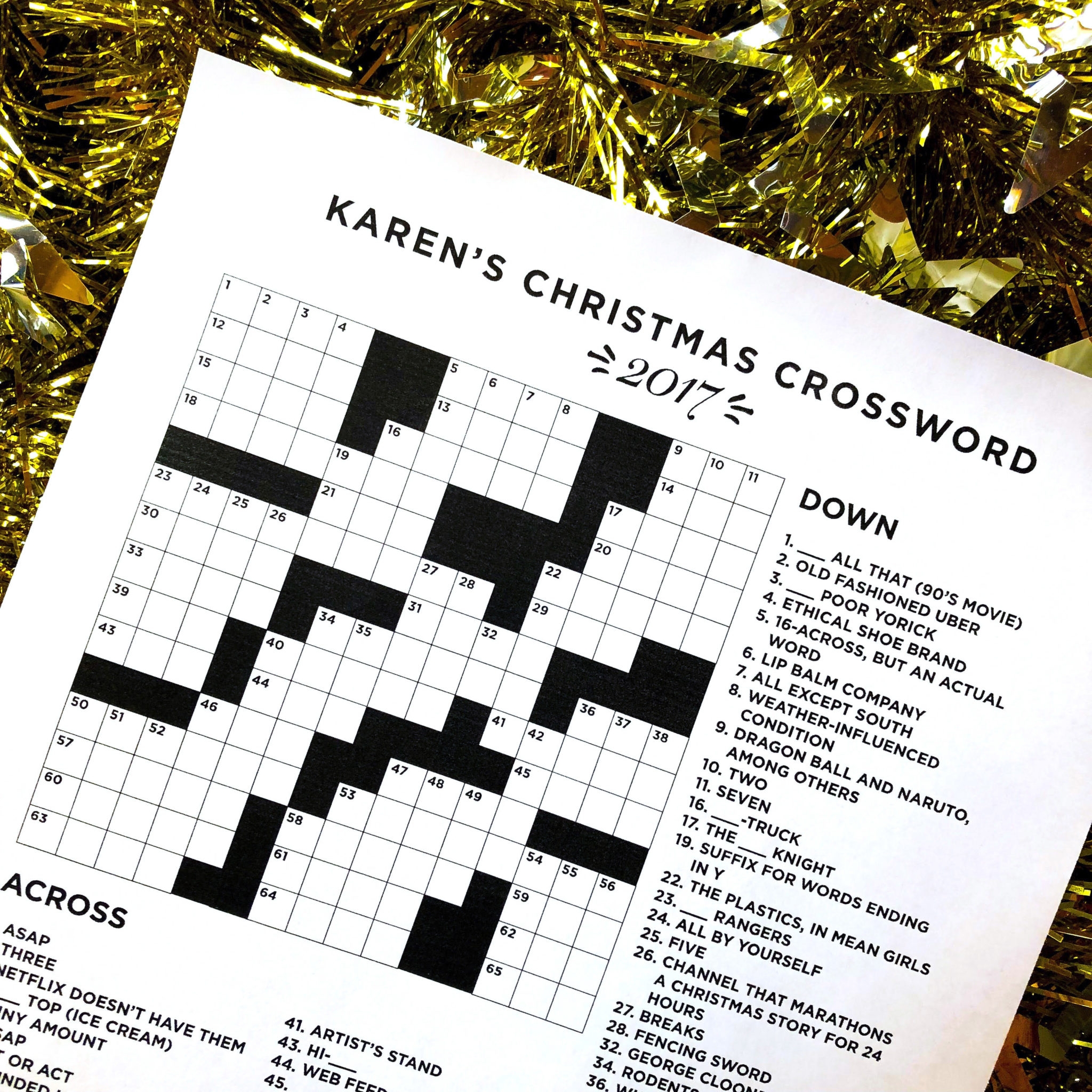 Printable Crossword Puzzles Christmas