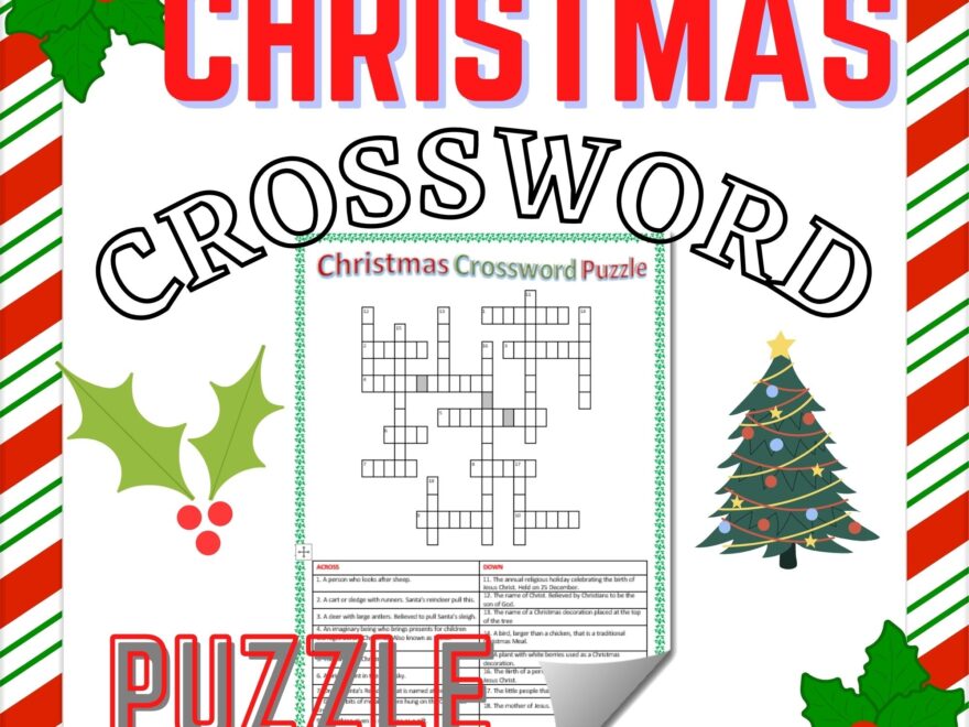 Christmas Crossword Puzzle Fun Activity Made By Teachers