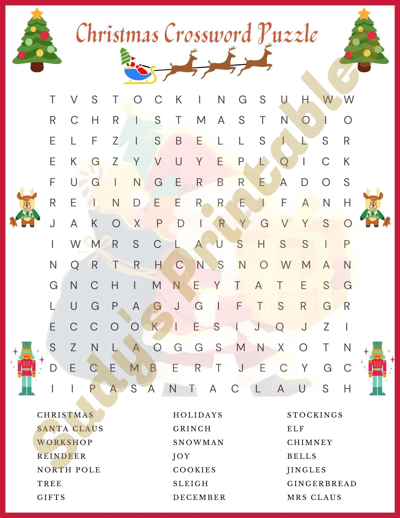 Christmas Crossword Puzzle Fun For Children Activity During The Holiday Christmas Season Etsy Christmas Crossword Puzzle Fun For Children Activity During The Holiday Christmas Season Etsy