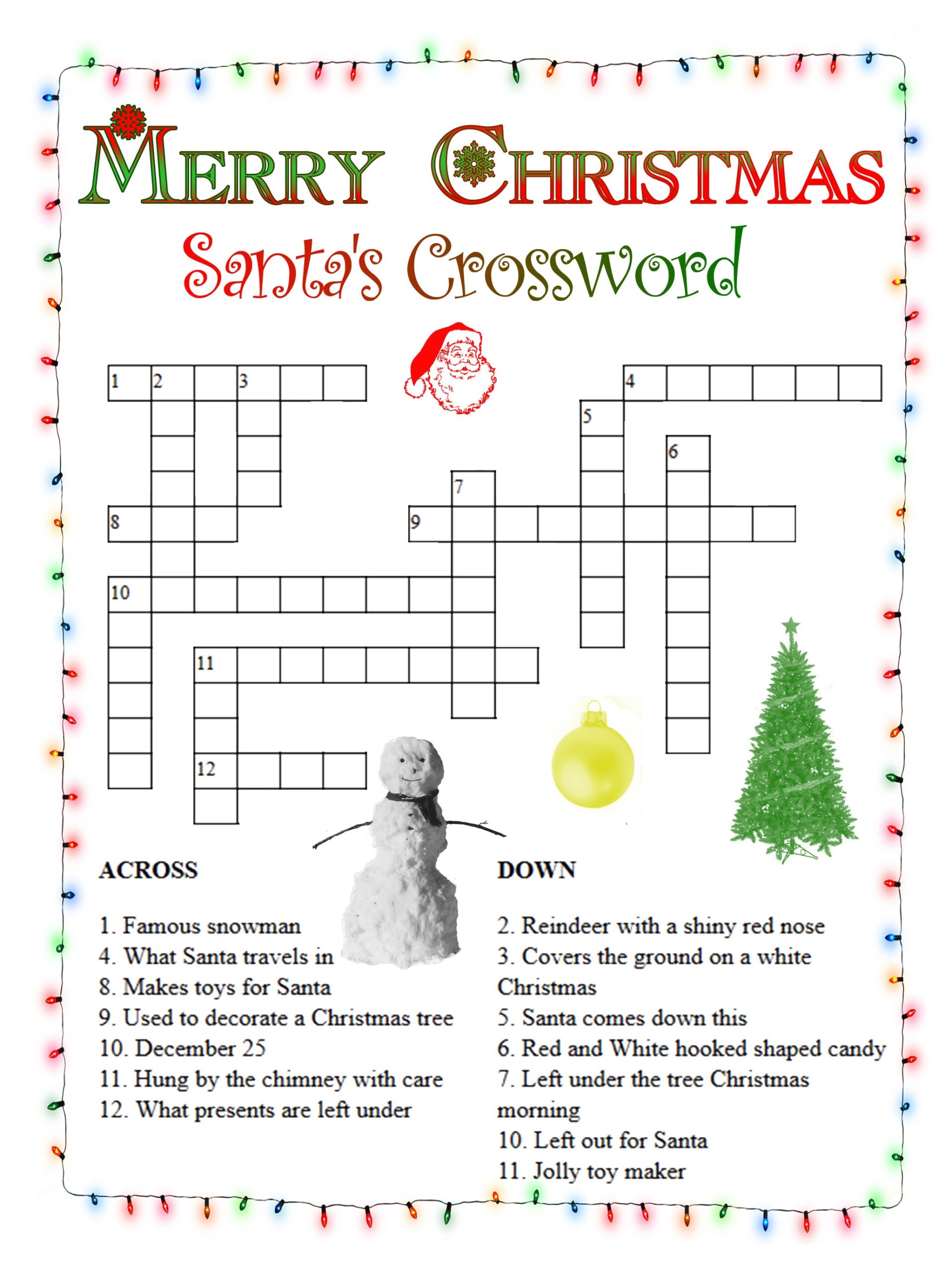 Easy Holiday Crossword Puzzles Printable Easy Holiday Crossword Puzzles Printable