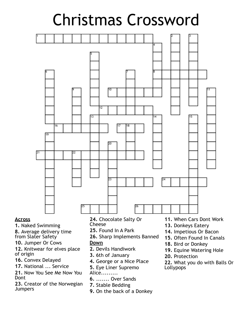 Christmas Crossword WordMint