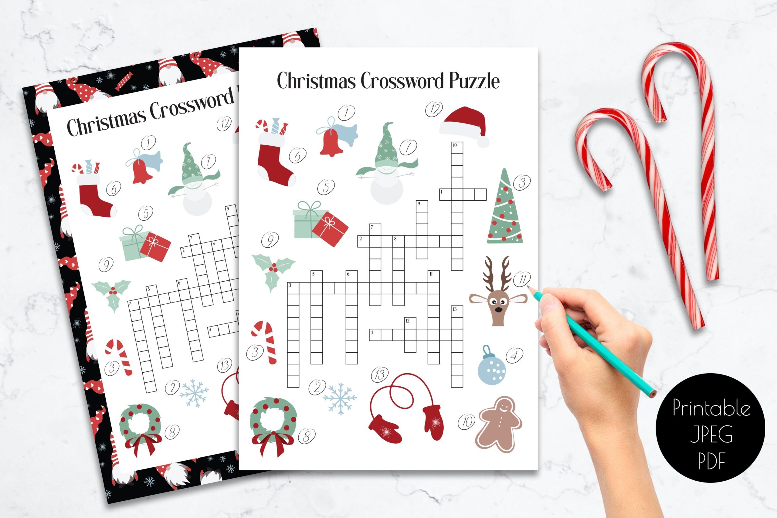 Christmas Kids Printable Worksheet Puzzle Game