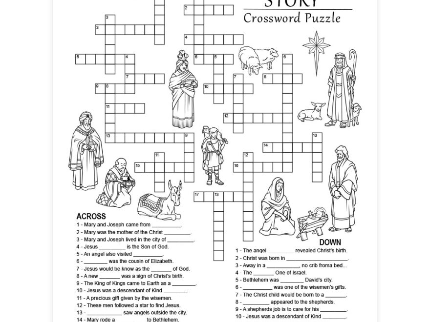 Christmas Story Crossword Puzzle Printable Worksheets Library
