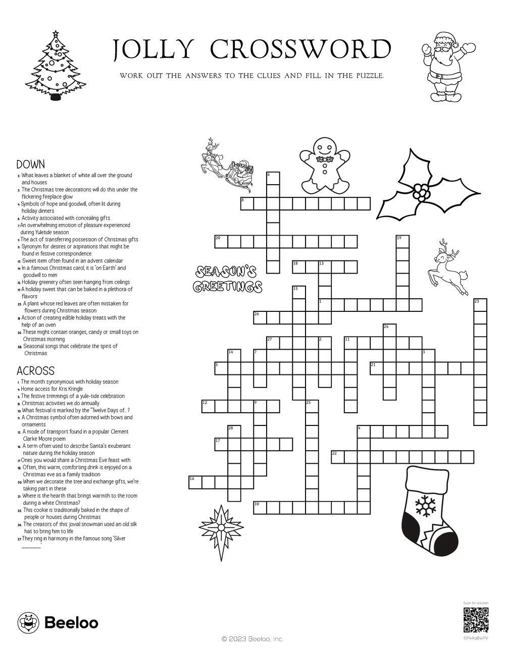 Christmas themed Crossword Puzzles Beeloo Printable Crafts And Activities For Kids Christmas themed Crossword Puzzles Beeloo Printable Crafts And Activities For Kids