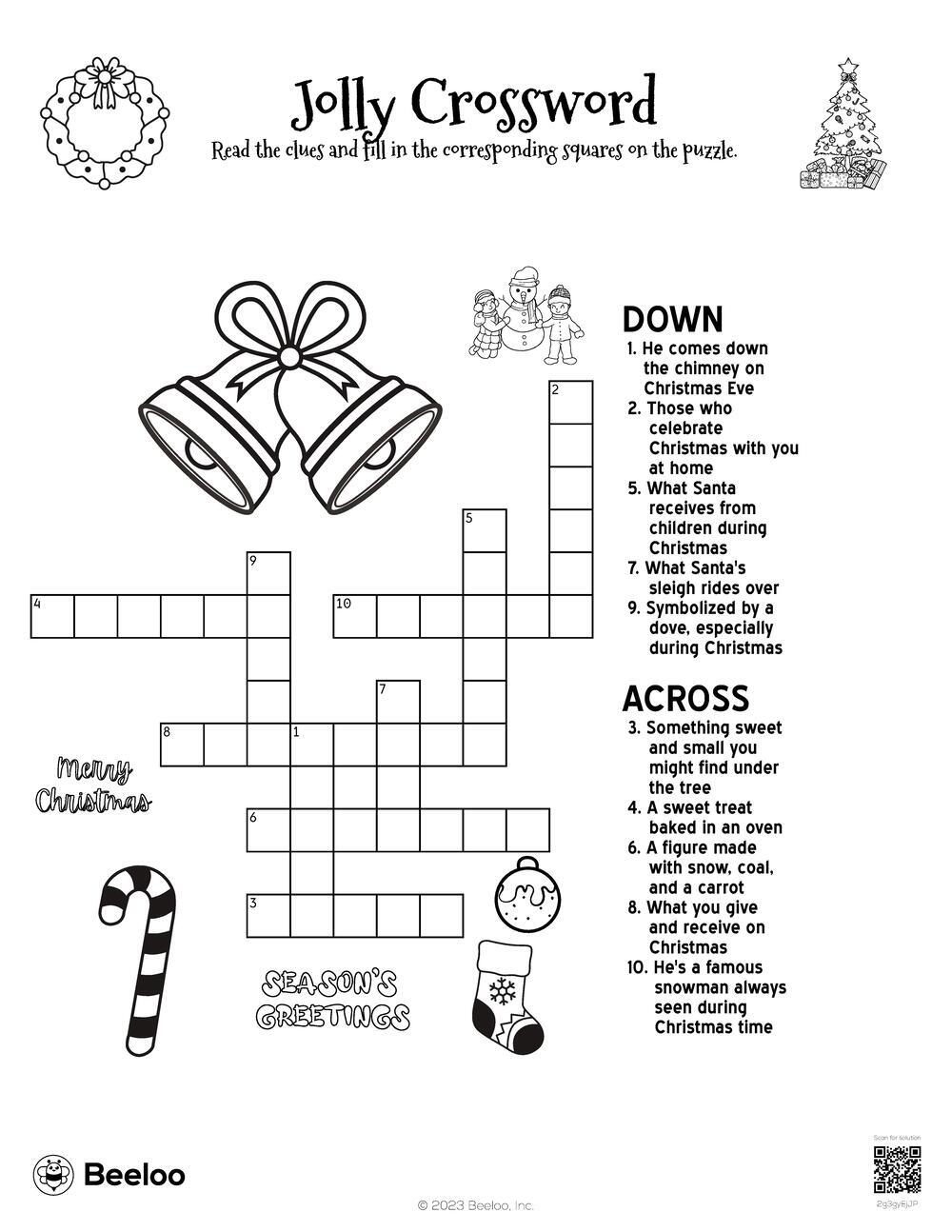 Christmas themed Crossword Puzzles Beeloo Printable Crafts And Activities For Kids Christmas themed Crossword Puzzles Beeloo Printable Crafts And Activities For Kids