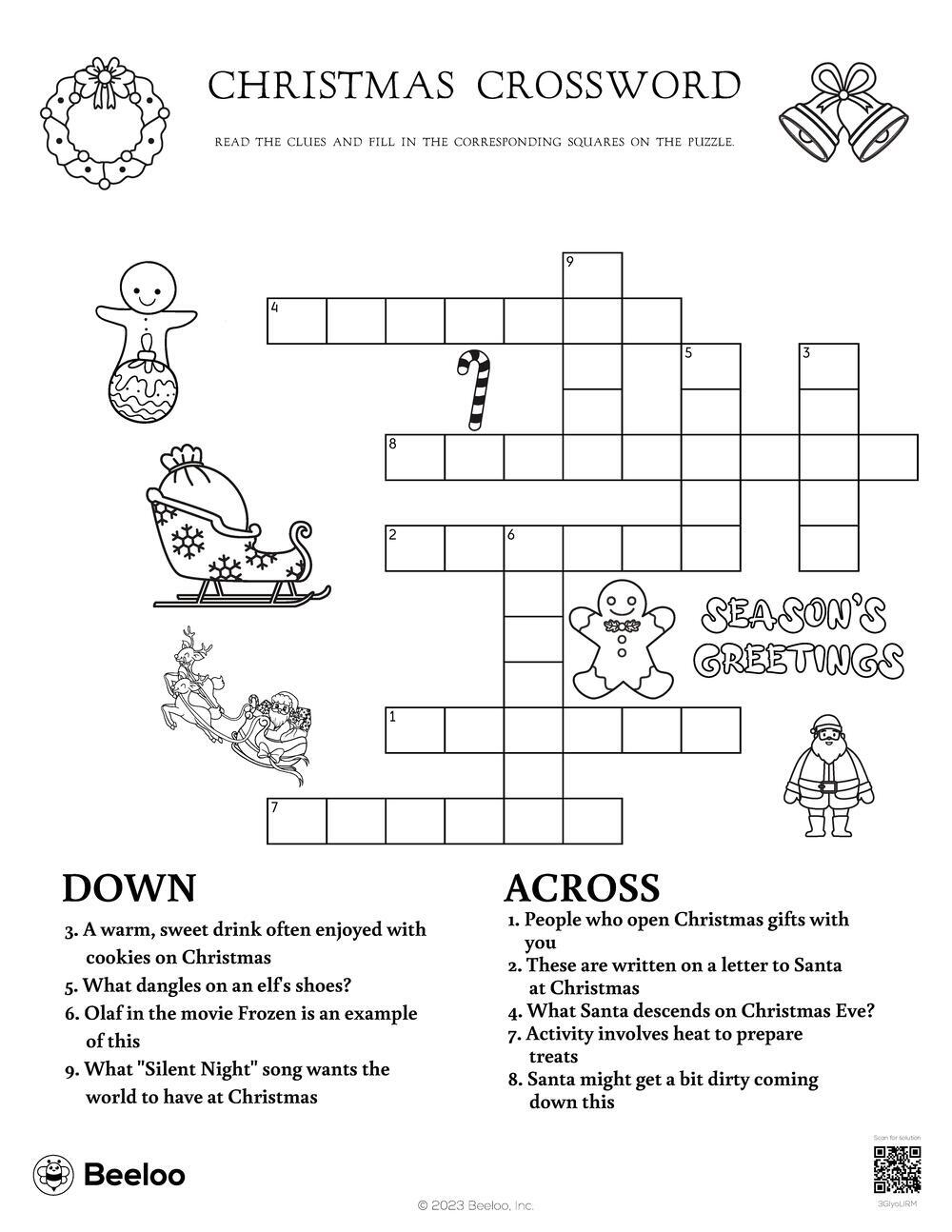 Christmas themed Crossword Puzzles Beeloo Printable Crafts And Activities For Kids Christmas themed Crossword Puzzles Beeloo Printable Crafts And Activities For Kids