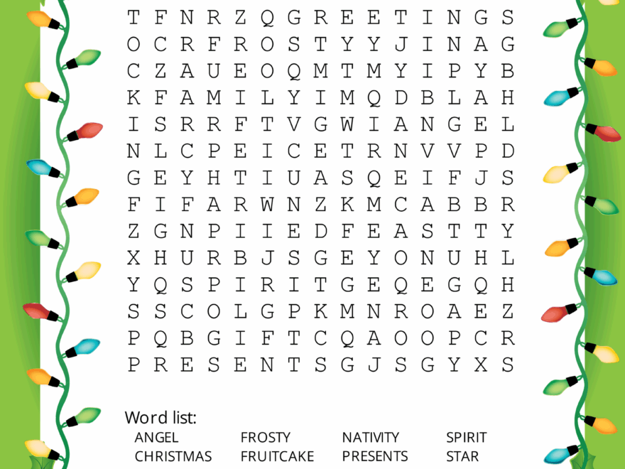 Christmas Word Search Free Printable PDF Puzzles Free Printables Monograms Design Tools Patterns DIY Projects