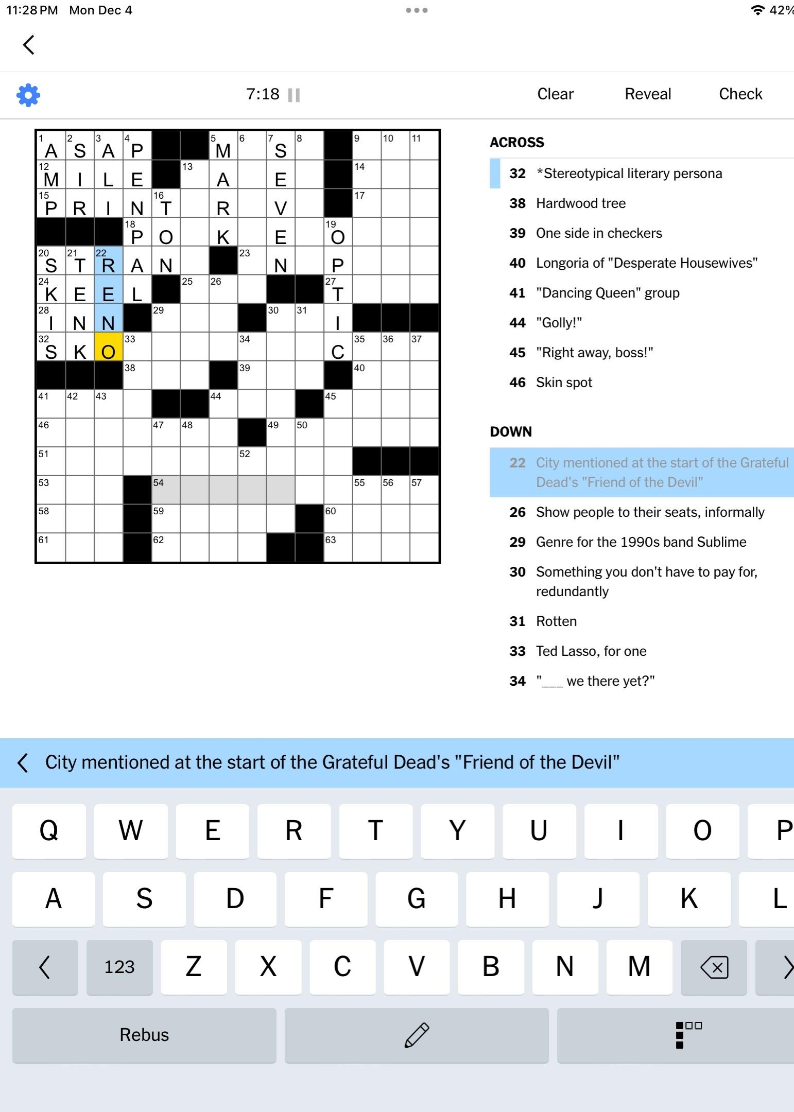Clue In Today s New York Times Crossword R gratefuldead