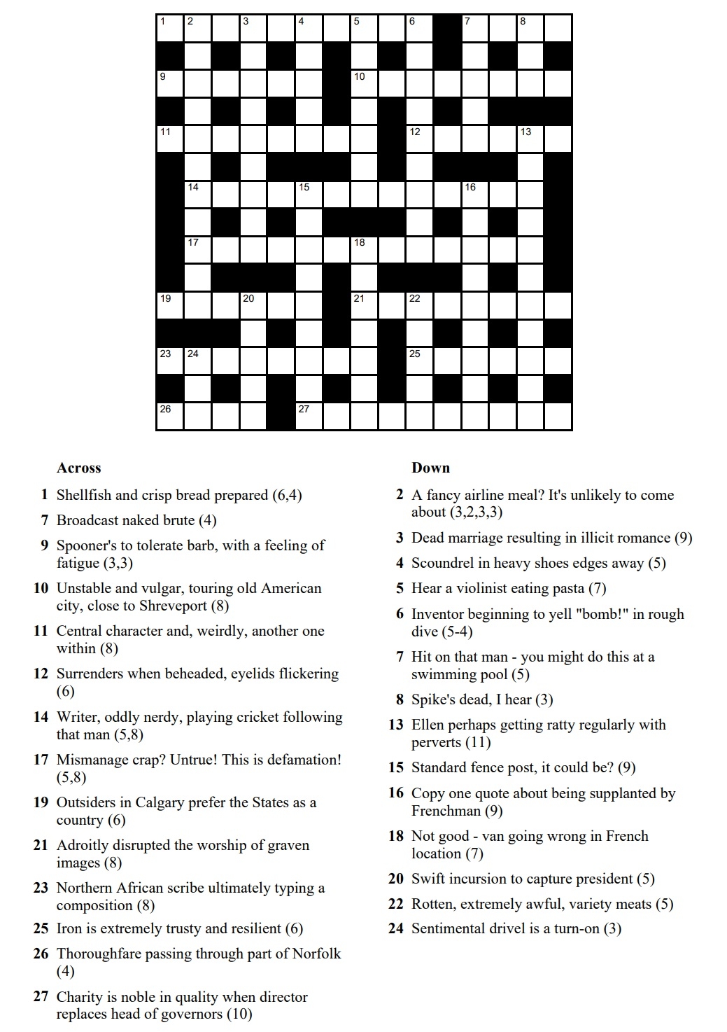Commoner Crosswords Free Cryptic Crosswords And Cryptic Quizzes By Commoner