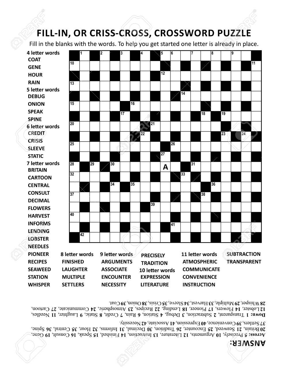 Printable Crossword Puzzle Paper Printable Crossword Puzzle Paper