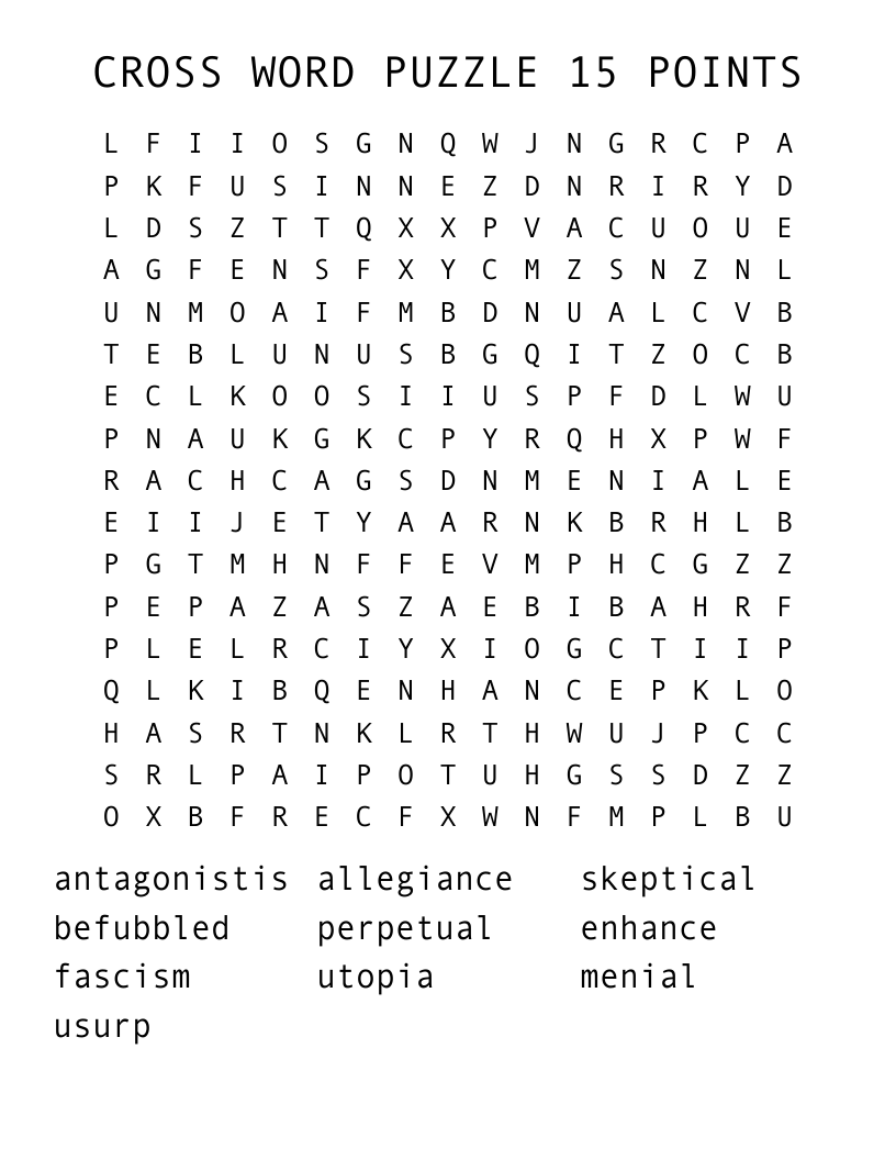 Crossword Puzzle Template Printable