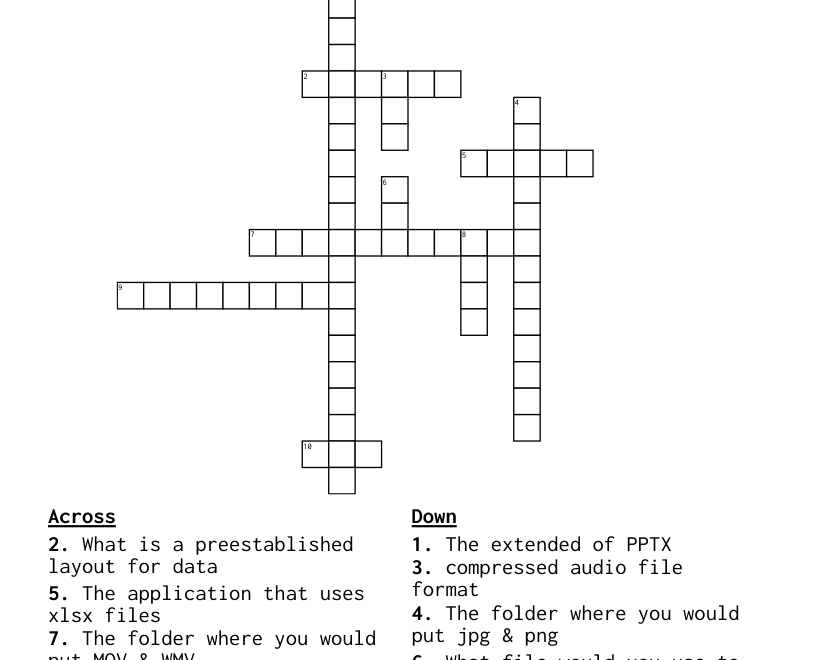Crossword Clues On Files WordMint