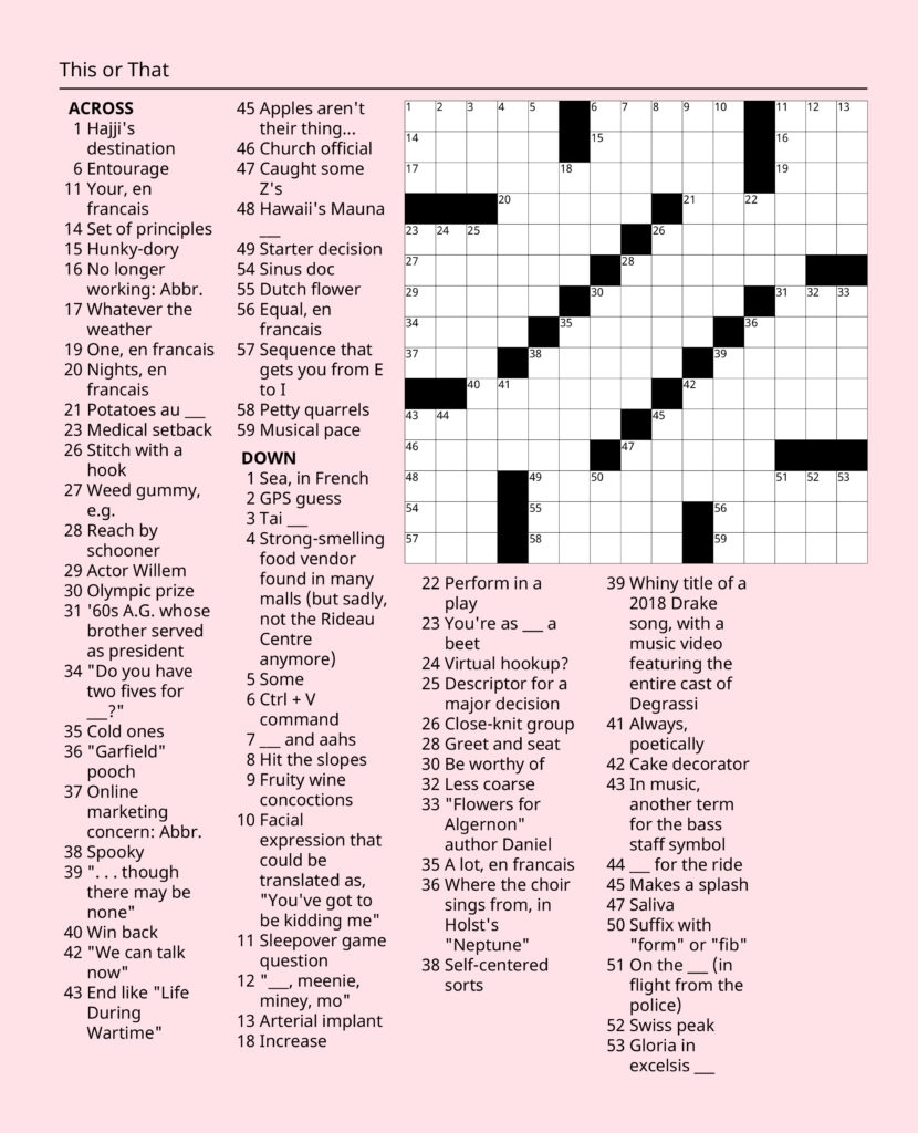 Crossword Mots Crois s Lowertown Echo Crossword Mots Crois s Lowertown Echo