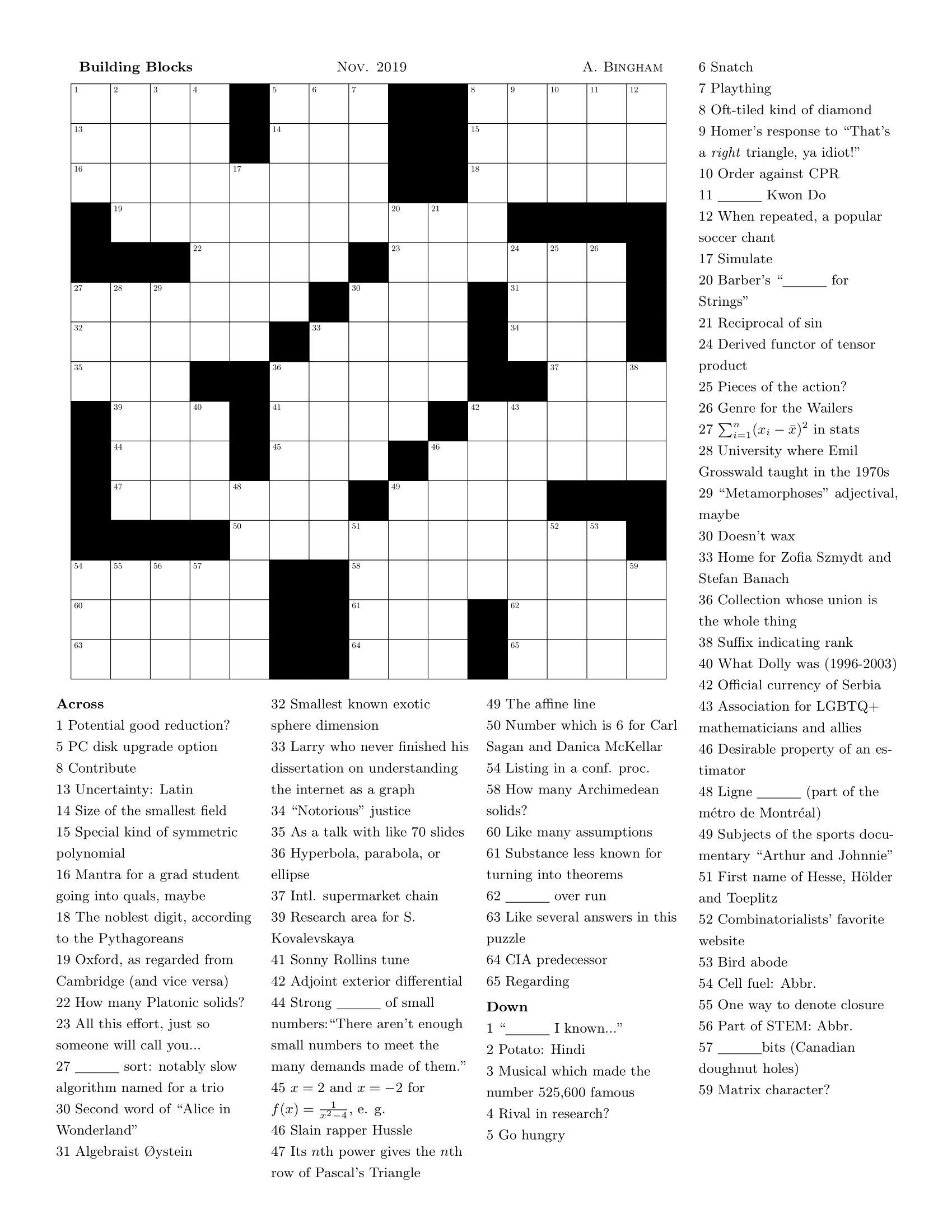 CROSSWORD or Diversion As A Vehicle For Conversation On Power And Usage 