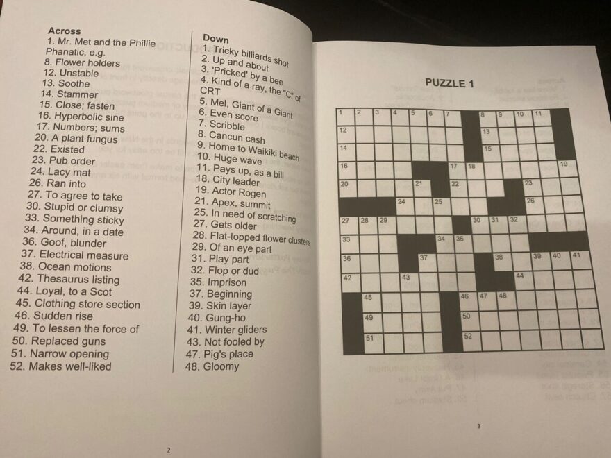 Crossword Puzzle Book Lot LA Times EASY TO READ CROSSWORD PUZZLES FOR ADULTS LARGE PRINT MEDIUM LEVEL NEW