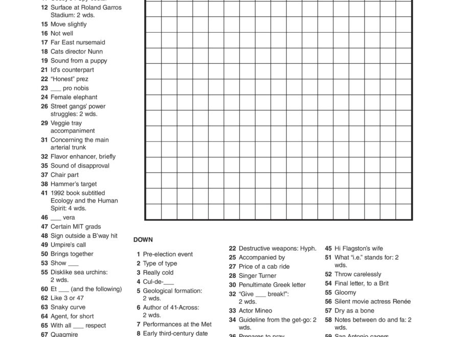 Crossword Puzzle Day Games World Of Puzzles