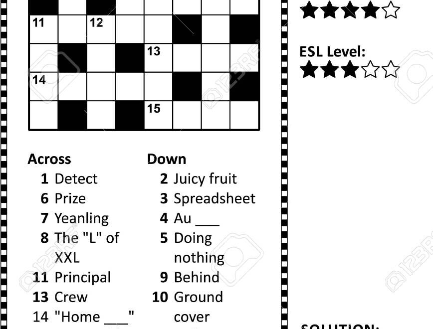 Crossword Puzzle Grid Clues And Solution Classic Quick Family Worksheets Library