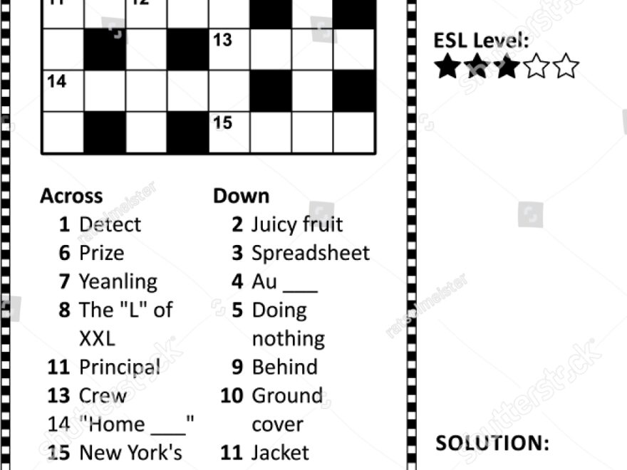 Crossword Puzzle Grid Clues Solution Classic Stock Illustration 1483343654 Shutterstock
