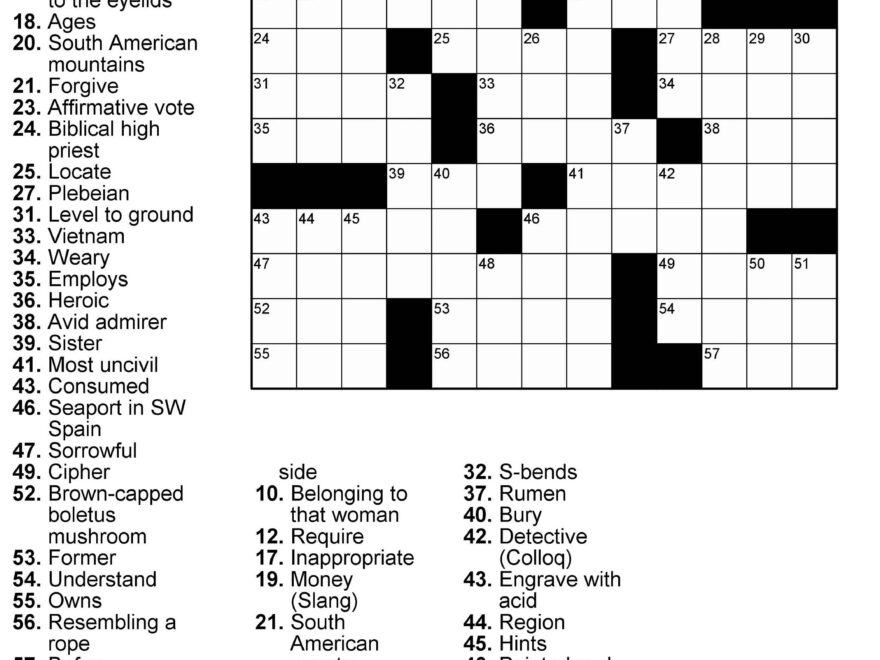 Crossword Puzzle Printables For Adults 100 Crosswords With Solutions Instant Download Large Print Fun Activities Book For Seniors Etsy