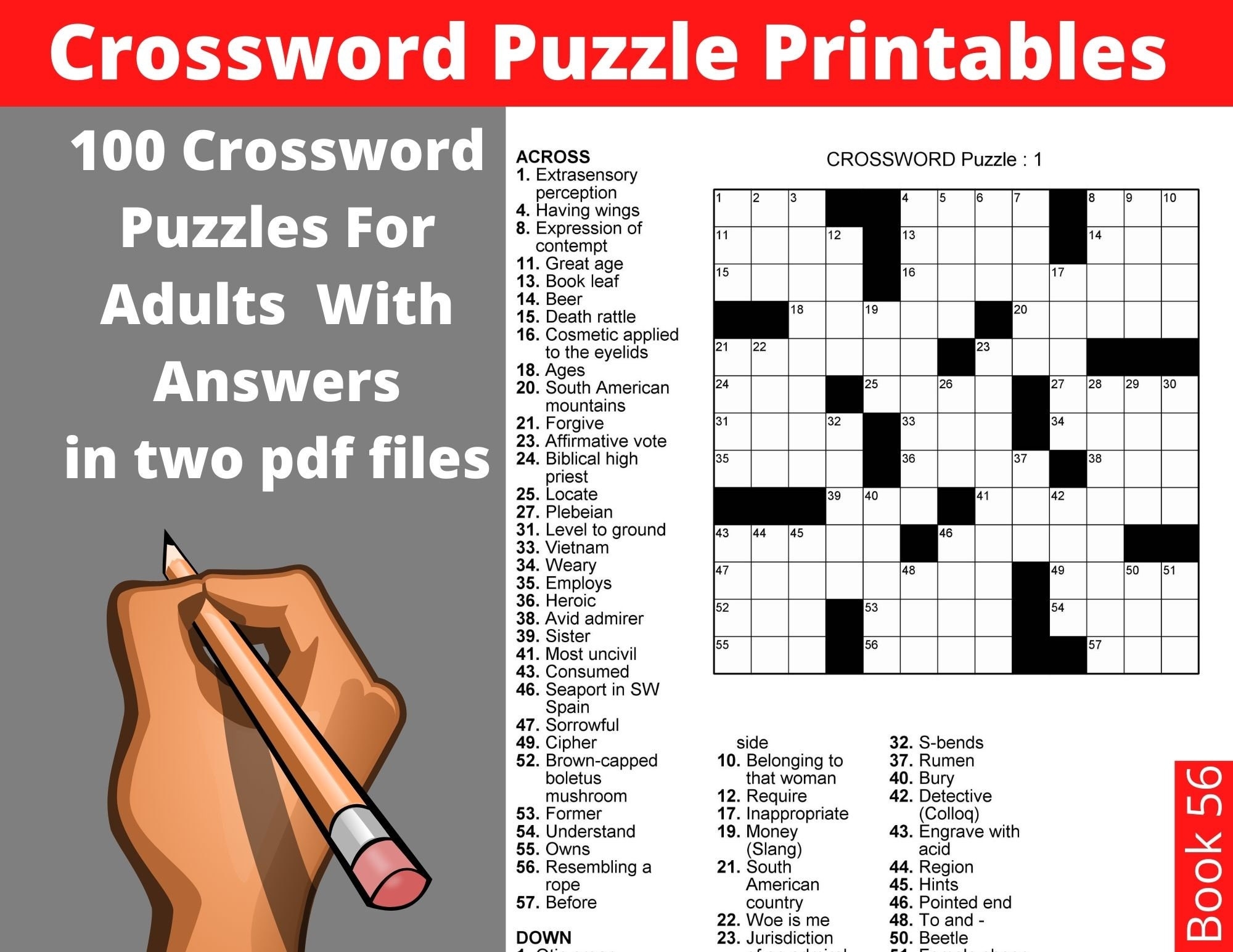 Crossword Puzzle Printables For Adults 100 Crosswords With Worksheets Library Crossword Puzzle Printables For Adults 100 Crosswords With Worksheets Library