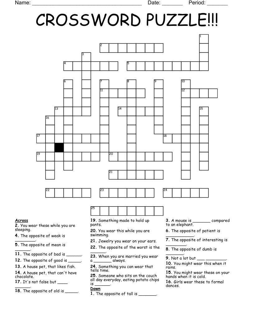 CROSSWORD PUZZLE WordMint