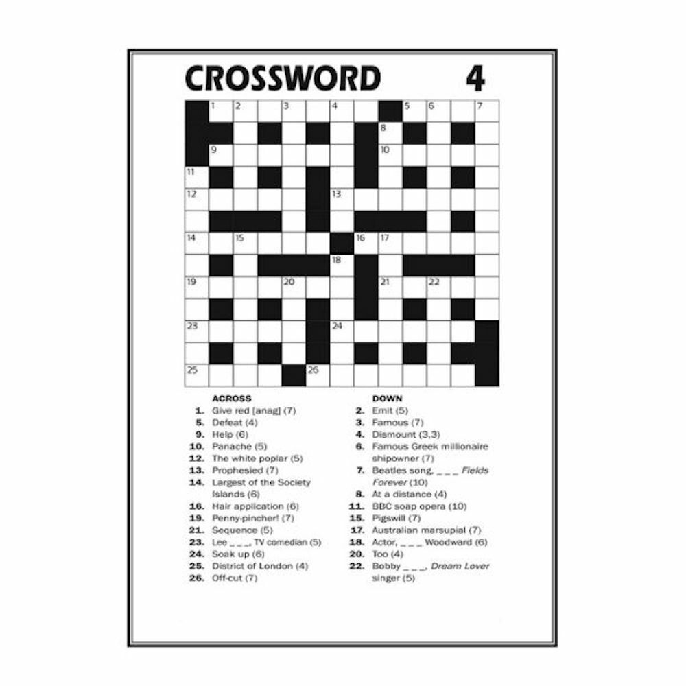 Crossword Puzzles A4 Large Print Puzzle Books Trivia Fun Adults Children Brain EBay