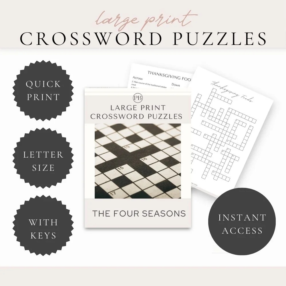 Crossword Puzzles The Four Seasons Puzzle Bliss