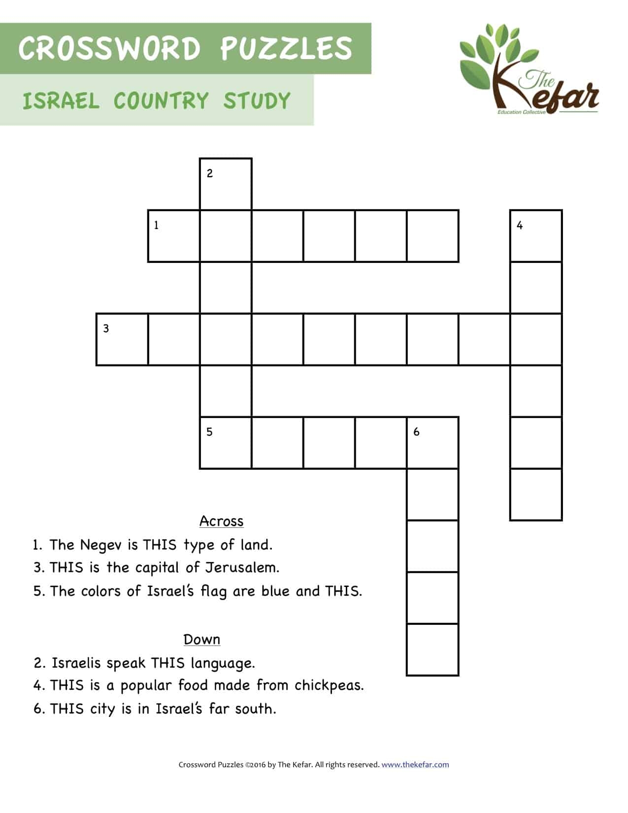 Crossword Puzzles The Kefar Crossword Puzzles The Kefar