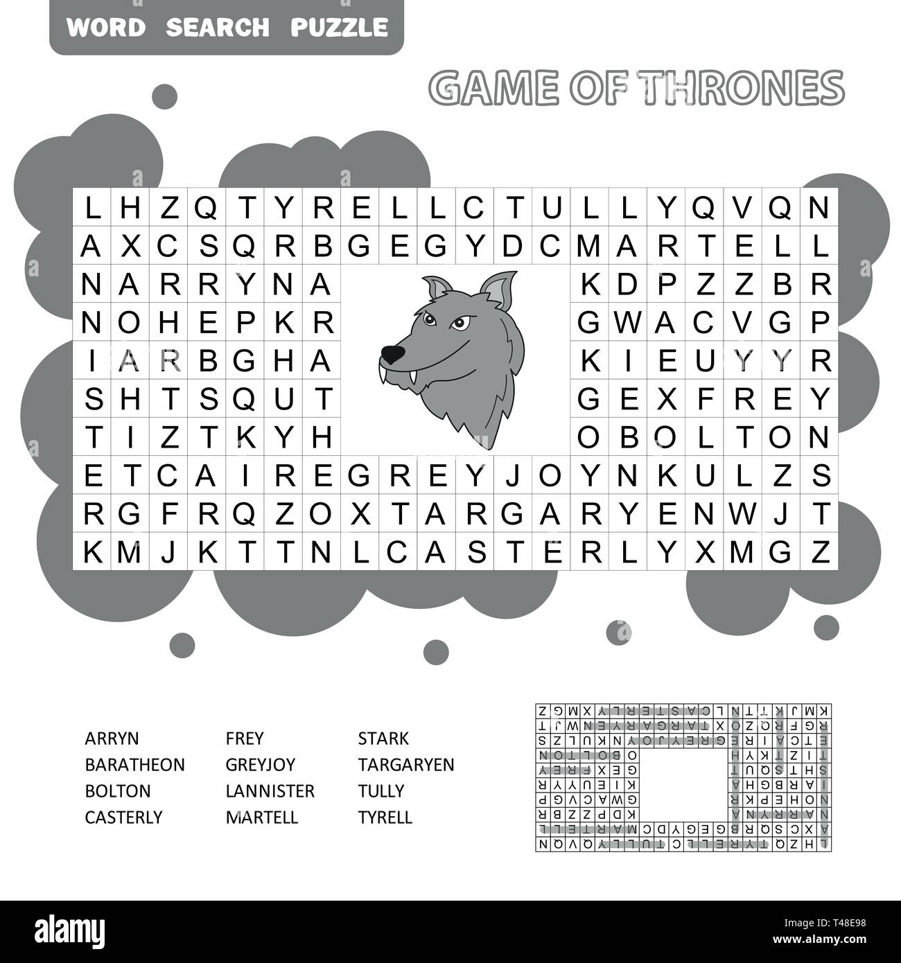 Game Of Thrones Crossword Puzzle Printable