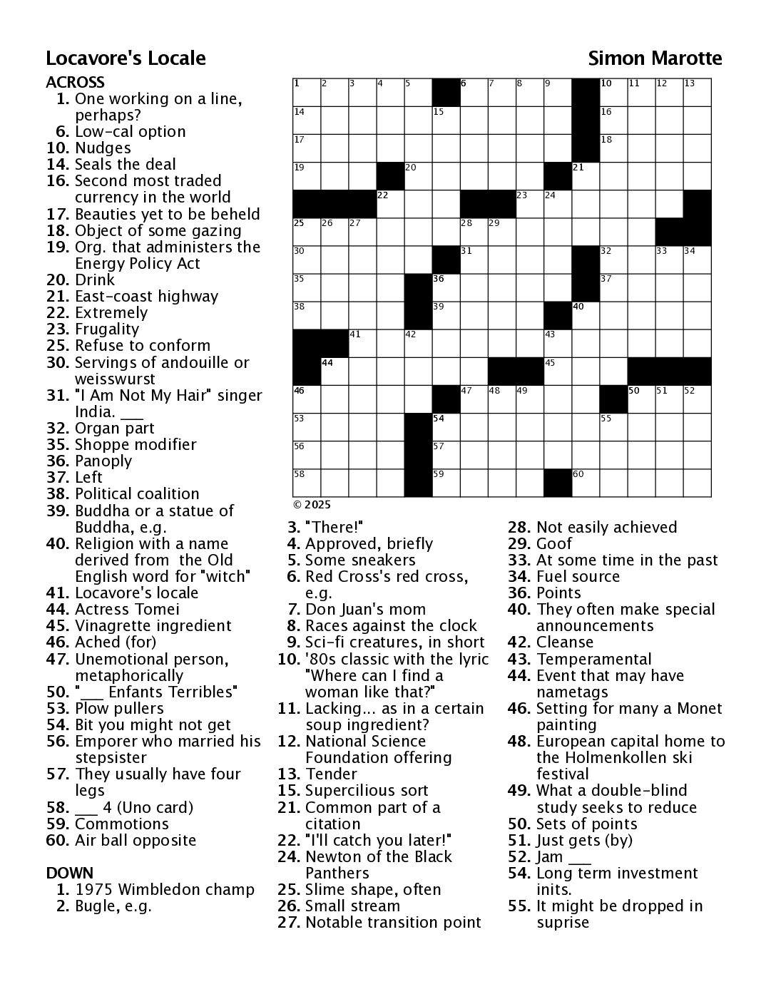 Crosswords Archive Nassau Weekly