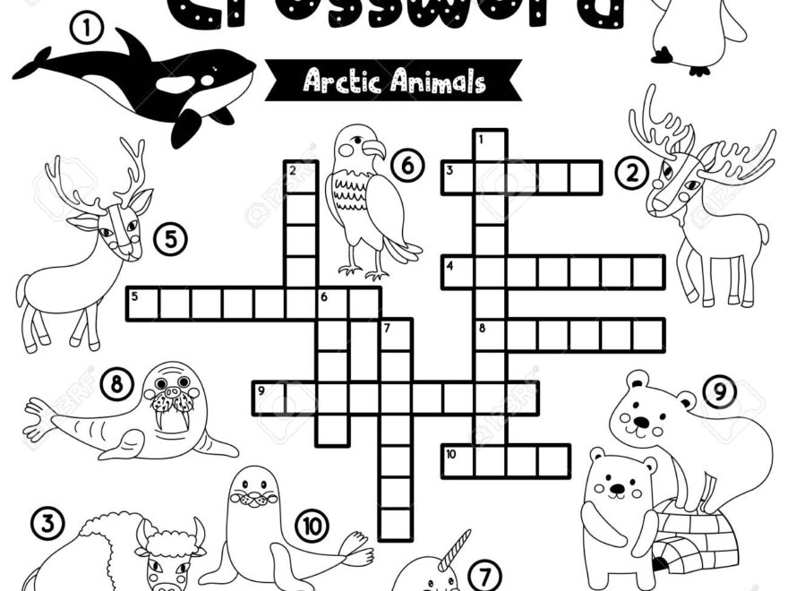 Crosswords Puzzle Game Of Arctic Animals For Preschool Kids Activity Worksheet Coloring Printable Version Vector Illustration Royalty Free SVG Cliparts Vectors And Stock Illustration Image 134549583